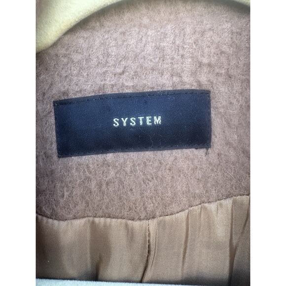 System Funnel Neck Suri Alpaca Wool Long Coat Women's $698 Sz S Camel Designer - Picture 13 of 16